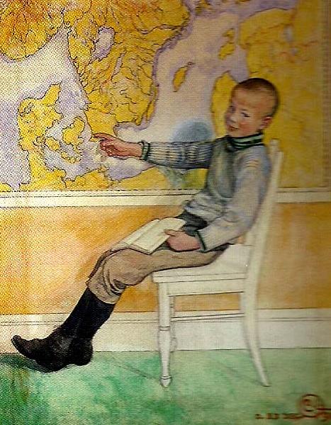 Carl Larsson Esbjorn och kartan oil painting image